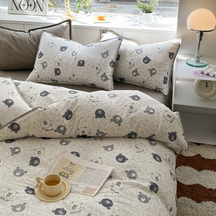 91家纺网 家纺一手货源 找家纺 （总）ab家纺 2023新款双层纱印花四件套