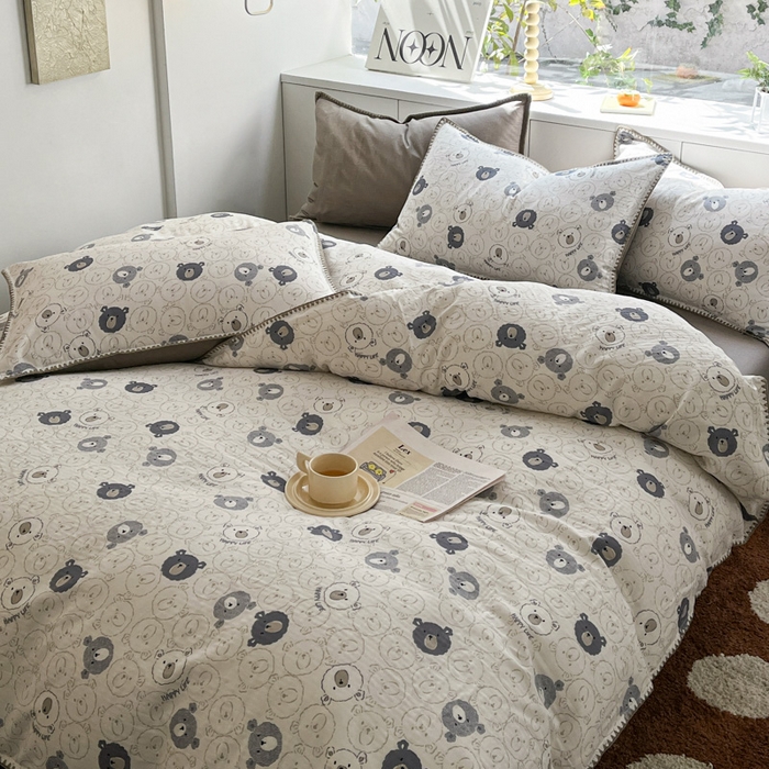 91家纺网 家纺一手货源 找家纺 （总）ab家纺 2023新款双层纱印花四件套