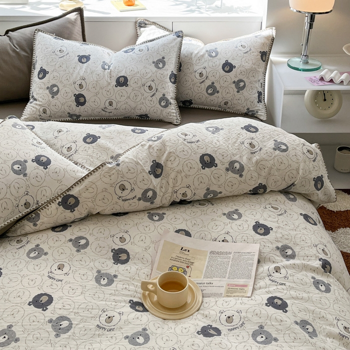 91家纺网 家纺一手货源 找家纺 （总）ab家纺 2023新款双层纱印花四件套