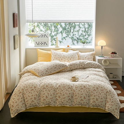 91家纺网 家纺一手货源 找家纺 （总）ab家纺 2023新款双层纱印花四件套