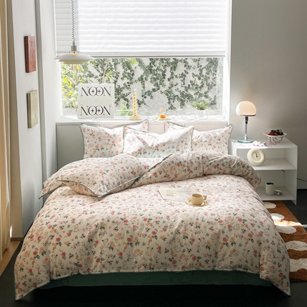 91家纺网 家纺一手货源 找家纺 （总）ab家纺 2023新款双层纱印花四件套