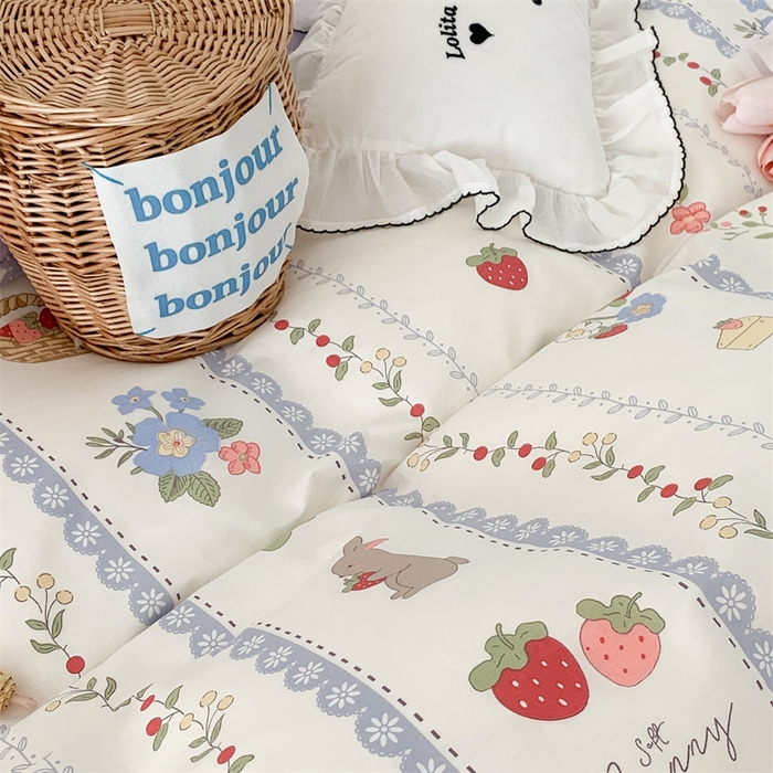 91家纺网 家纺一手货源 找家纺 （总）昔可家纺 2023新款全棉四件套-甜美春日ok