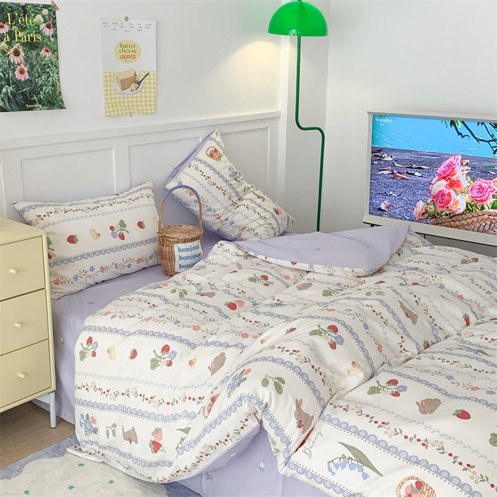 91家纺网 家纺一手货源 找家纺 （总）昔可家纺 2023新款全棉四件套-甜美春日ok