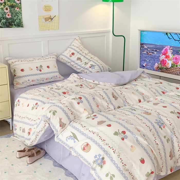 91家纺网 家纺一手货源 找家纺 （总）昔可家纺 2023新款全棉四件套-甜美春日ok