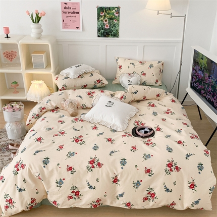 昔可家纺 2023新款全棉四件套-甜美春日ok 古着复古花