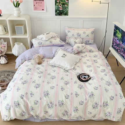 91家纺网 家纺一手货源 找家纺 （总）昔可家纺 2023新款全棉四件套-甜美春日ok