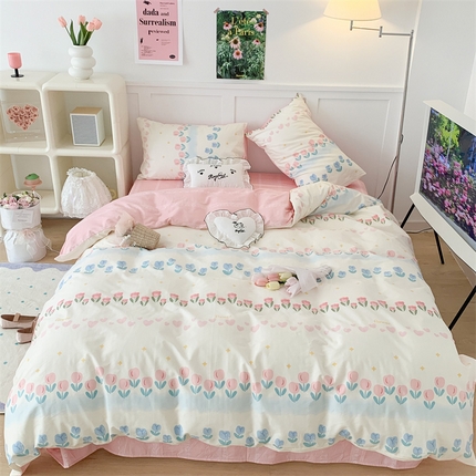 91家纺网 家纺一手货源 找家纺 （总）昔可家纺 2023新款全棉四件套-甜美春日ok