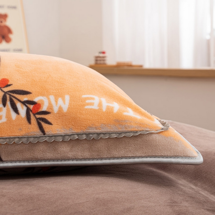 91家纺网 家纺一手货源 找家纺 登登家纺 加厚印花牛奶金貂法莱宝宝绒四件套  挪威之森