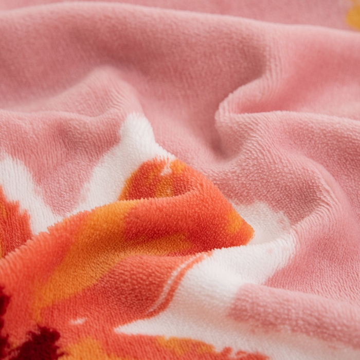 91家纺网 家纺一手货源 找家纺 登登家纺 加厚印花牛奶金貂法莱宝宝绒四件套  花团锦簇