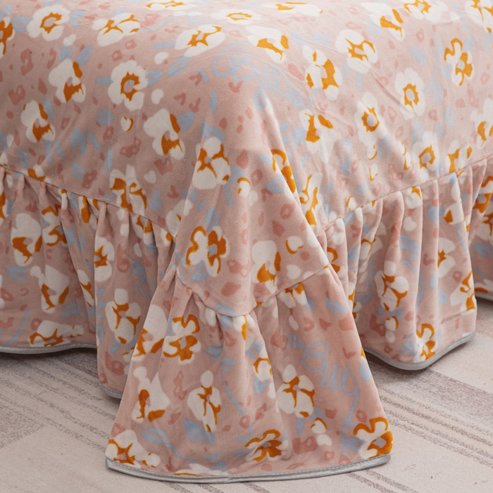 91家纺网 家纺一手货源 找家纺 登登家纺 加厚印花牛奶金貂法莱宝宝绒四件套  繁花似锦