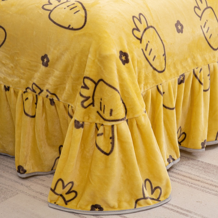 91家纺网 家纺一手货源 找家纺 登登家纺 加厚印花牛奶金貂法莱宝宝绒四件套  保卫萝卜