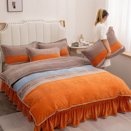 91家纺网 家纺一手货源 找家纺 （总）登登家纺 加厚印花牛奶金貂法莱宝宝绒四件套 