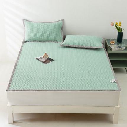 CINNY馨宜 2025新款锦氨A类凉感丝0.7乳胶凉席防蚊席三件套 豆绿