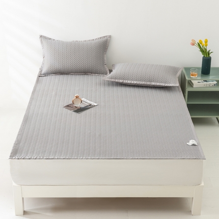 CINNY馨宜 2025新款锦氨A类凉感丝0.7乳胶凉席防蚊席三件套 月光灰