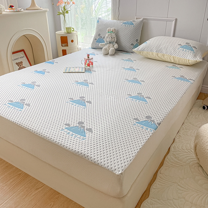 91家纺网 家纺一手货源 找家纺 雅居纺 2023新款A类高端提花凉感凉席 冰岛-蓝