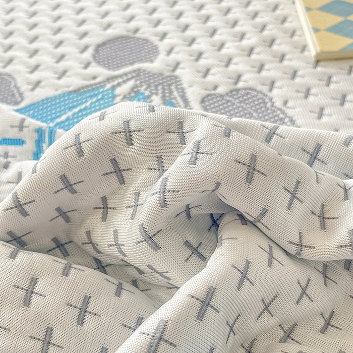 91家纺网 家纺一手货源 找家纺 雅居纺 2023新款A类高端提花凉感凉席 冰岛-蓝