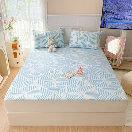 雅居纺 2023新款A类高端提花凉感凉席 格调-蓝