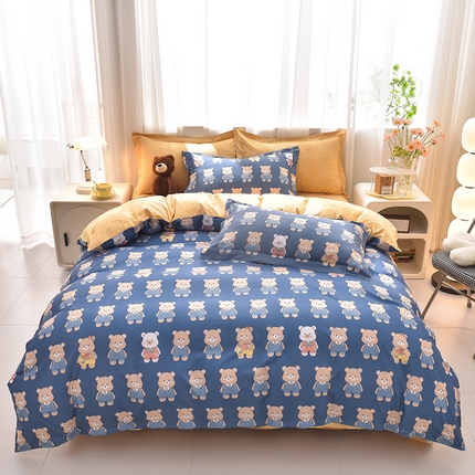 91家纺网 家纺一手货源 找家纺 （总）圣靓 2025新款AB双版印花植物羊绒四件套