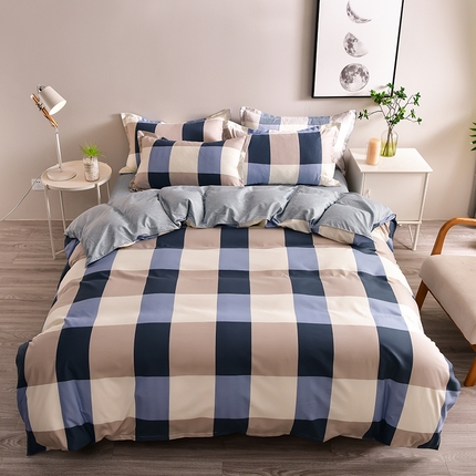 91家纺网 家纺一手货源 找家纺 圣靓 2025新款AB双版印花植物羊绒四件套 悠然格调