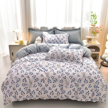 91家纺网 家纺一手货源 找家纺 （总）圣靓 2025新款AB双版印花植物羊绒四件套