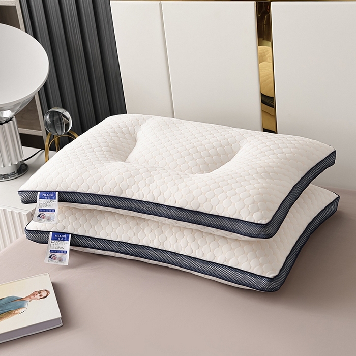 91家纺网 家纺一手货源 找家纺 （总）仁宇枕业 2023年新款水立方透气分区按摩颗粒护颈儿童学生枕头