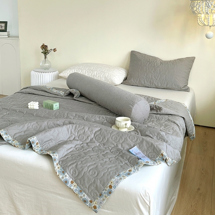 （总）网客家纺 2024新款全棉绗缝夏被床盖三件套