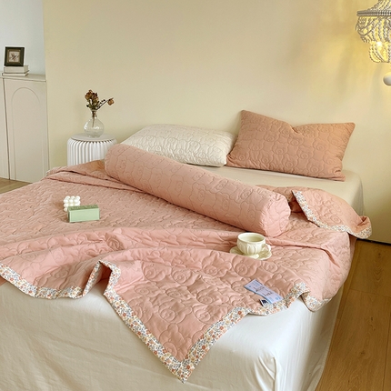 91家纺网 家纺一手货源 找家纺 （总）网客家纺 2024新款全棉绗缝夏被床盖三件套