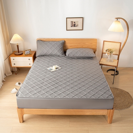 东宇 2023新款A类原棉防水床笠 无印灰色