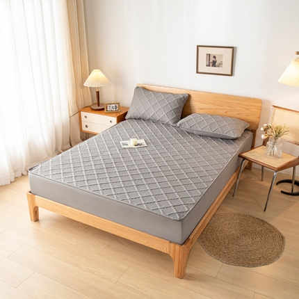 91家纺网 家纺一手货源 找家纺 东宇 2023新款A类原棉防水床笠 无印灰色