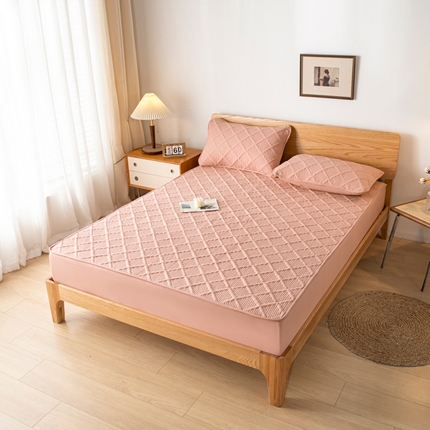 91家纺网 家纺一手货源 找家纺 东宇 2023新款A类原棉防水床笠 无印豆沙