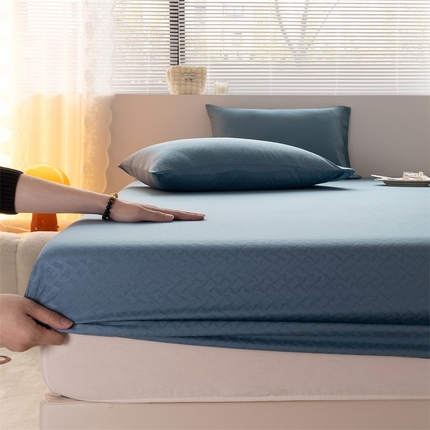 91家纺网 家纺一手货源 找家纺 （总）兰紫橙 2025新款华夫格单品床笠/床笠三件套