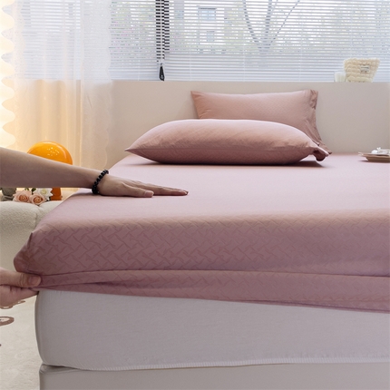 91家纺网 家纺一手货源 找家纺 （总）兰紫橙 2025新款华夫格单品床笠/床笠三件套