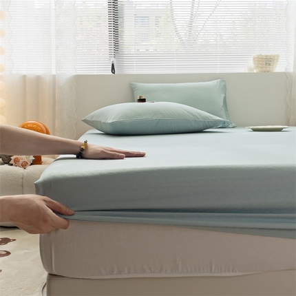 91家纺网 家纺一手货源 找家纺 （总）兰紫橙 2025新款华夫格单品床笠/床笠三件套