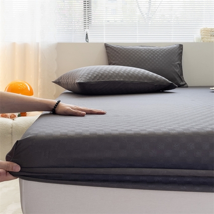 91家纺网 家纺一手货源 找家纺 （总）兰紫橙 2025新款华夫格单品床笠/床笠三件套