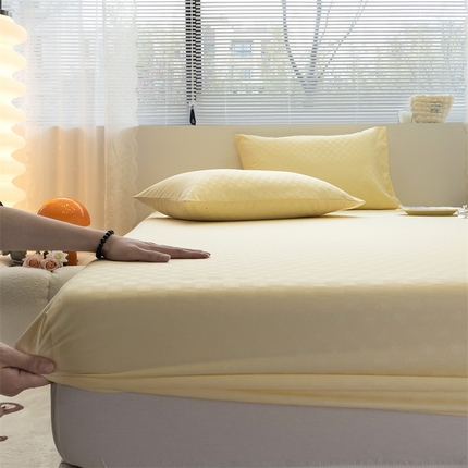 91家纺网 家纺一手货源 找家纺 （总）兰紫橙 2025新款华夫格单品床笠/床笠三件套