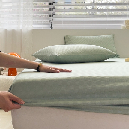 91家纺网 家纺一手货源 找家纺 （总）兰紫橙 2025新款华夫格单品床笠/床笠三件套