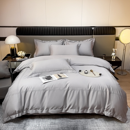 梧桐家居 2023新款50双股全棉埋绳款四件套-奢系列 轻奢灰