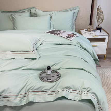 梧桐家居 2023新款13372全棉刺绣宽边四件套-初见系列 初见-皇家蓝