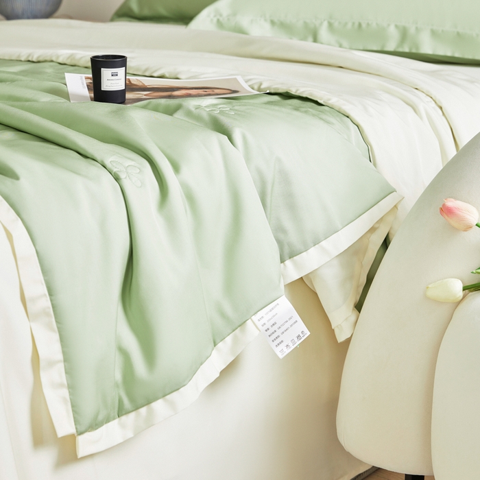 91家纺网 家纺一手货源 找家纺 （总）天瑜家纺 2024新款纯色天丝夏被