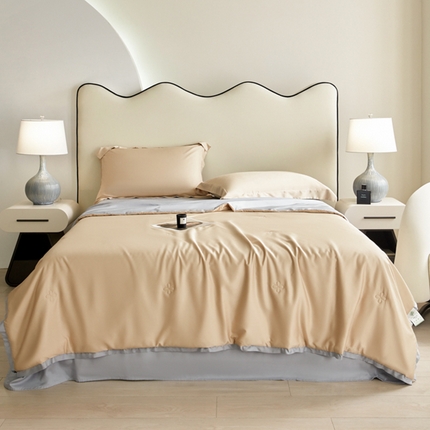 天瑜家纺 2024新款纯色天丝夏被 香槟