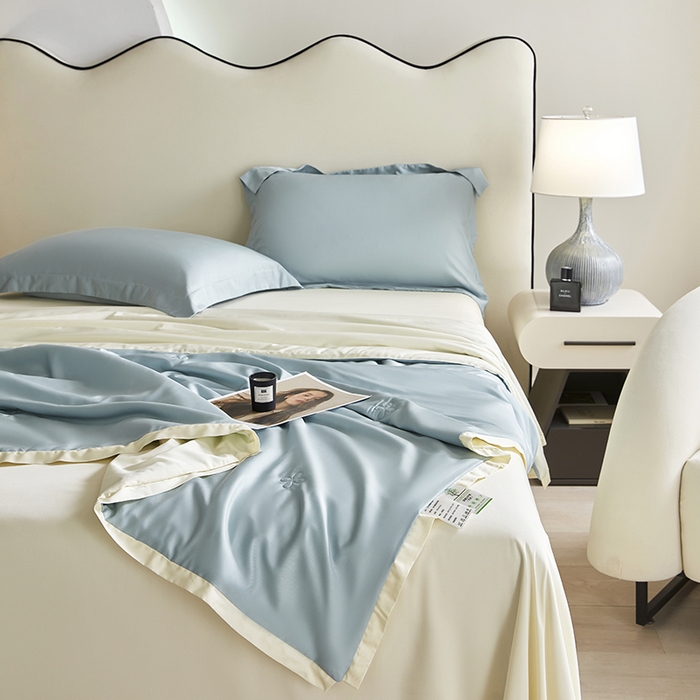 91家纺网 家纺一手货源 找家纺 天瑜家纺 2024新款纯色天丝夏被 伊兰