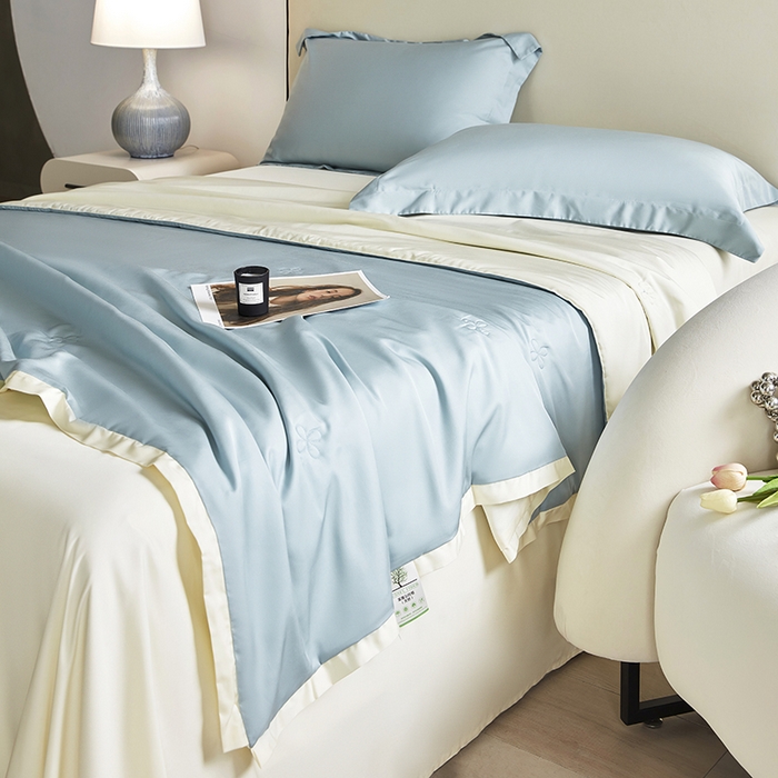 91家纺网 家纺一手货源 找家纺 天瑜家纺 2024新款纯色天丝夏被 伊兰