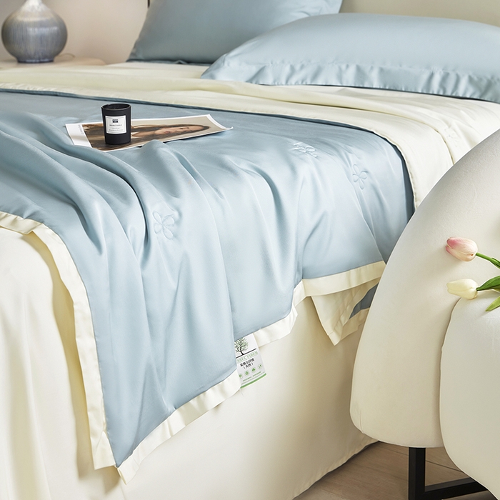 91家纺网 家纺一手货源 找家纺 天瑜家纺 2024新款纯色天丝夏被 伊兰