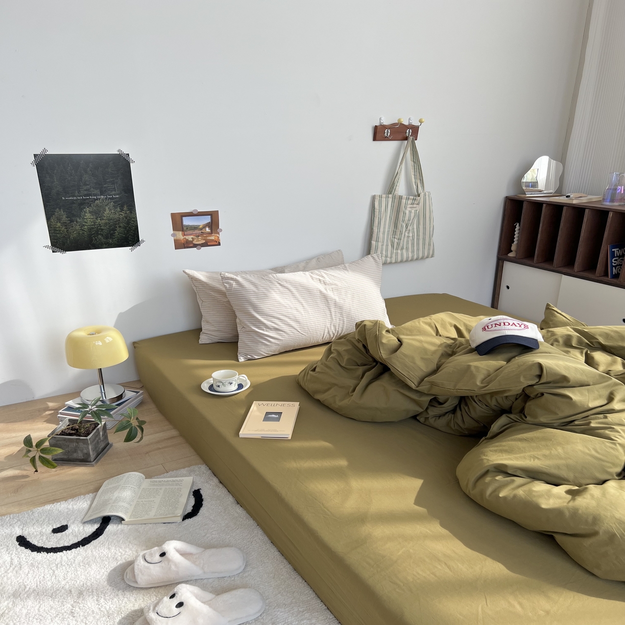 91家纺网 家纺一手货源 找家纺 六巷胡同 2023新款韩国ins博主条纹混搭纯色系四件套 伯牙琴弦