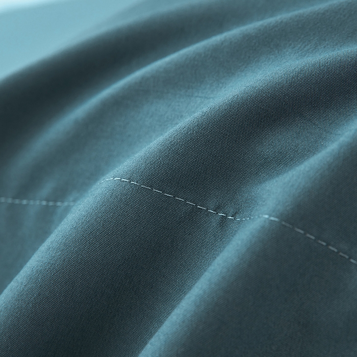 91家纺网 家纺一手货源 找家纺 丰淘2023新款宽边水洗棉枕套 宽边雾霾蓝