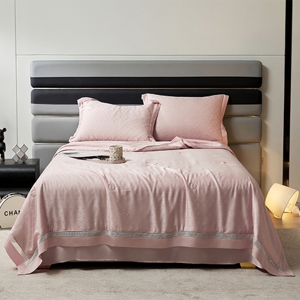 91家纺网 家纺一手货源 找家纺 （总）纪梵茜 2025新款A类天丝大提花可水洗桑蚕丝空调被天丝夏被四件套