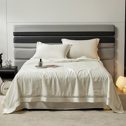 91家纺网 家纺一手货源 找家纺 （总）纪梵茜 2025新款A类天丝大提花可水洗桑蚕丝空调被天丝夏被四件套