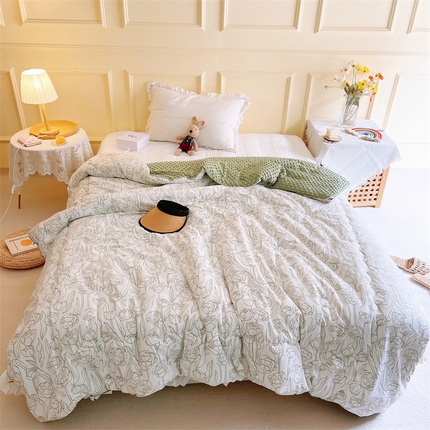 91家纺网 家纺一手货源 找家纺 （总）苏拉家居 2023新款纯棉全棉豆豆被春秋夏被直播爆款