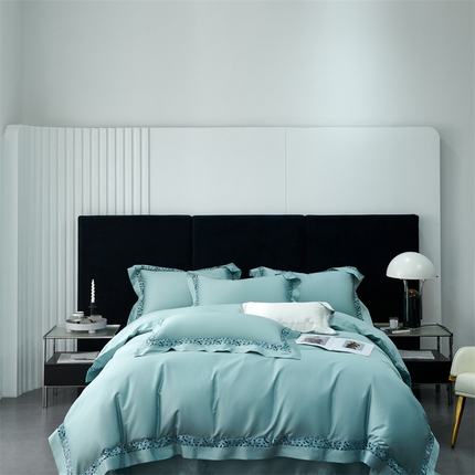 时亿家居 2023新款克拉系列120支匹马棉四件套 克拉 氧气绿