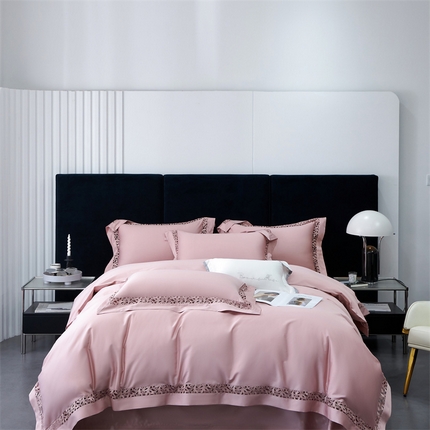 时亿家居 2023新款克拉系列120支匹马棉四件套 克拉 淘气粉